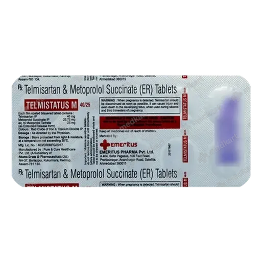 telmistatus m 40/25mg tablet 10's